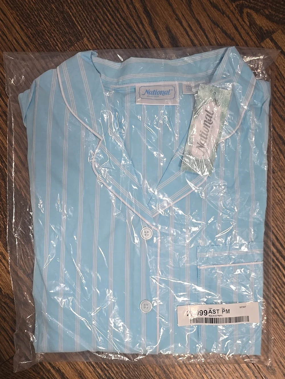NWT Petite M. National Women's Aqua Blue Classic Pajama Set